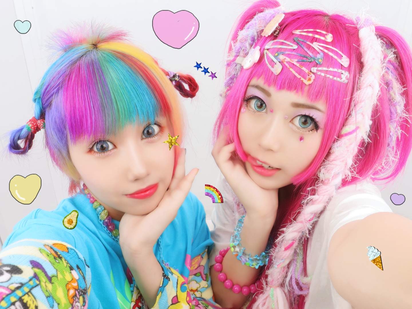 オリジナル☆ヘアゴムエクステ　モコモコ毛糸MIXチャームピンク オリジナル☆ヘアゴムエクステ モコモコ毛糸MIXチャームピンク
